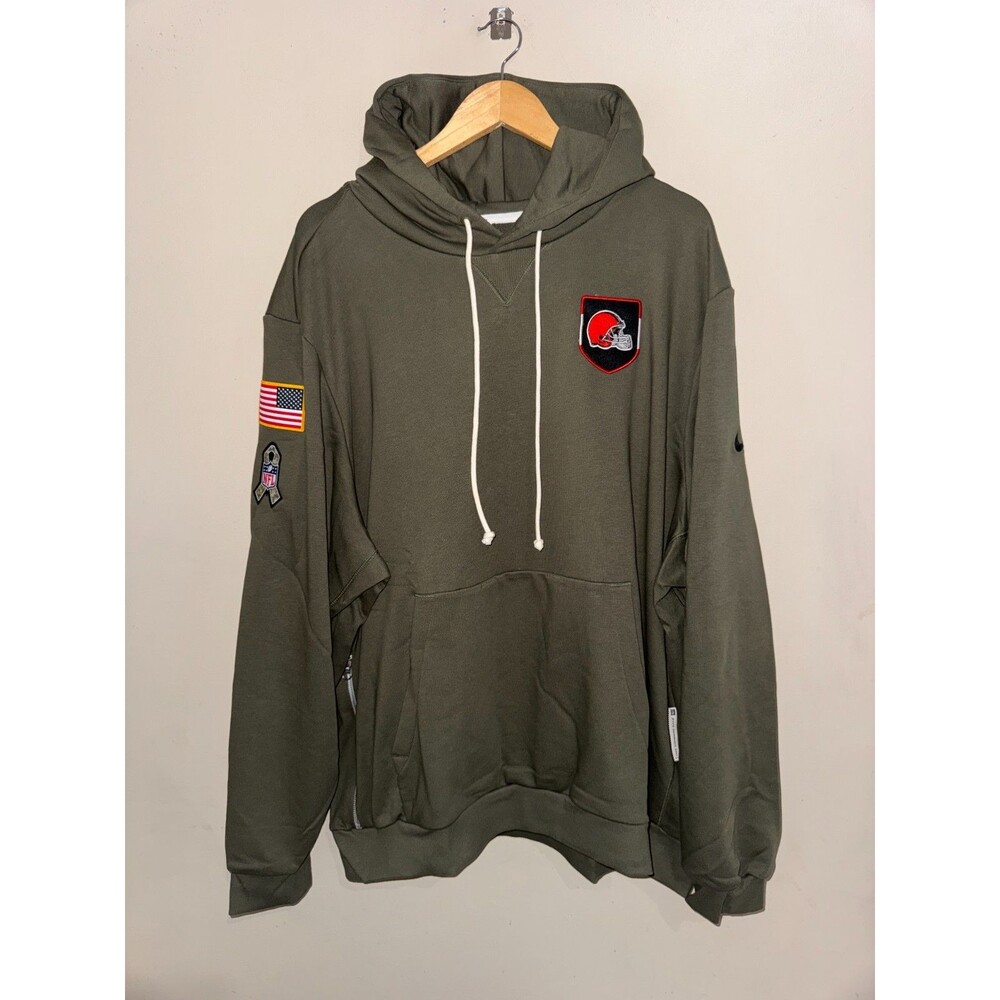 Mens 3XL Nike NFL Cleveland Browns Team Issued Salute To Service Sideline Hoodie